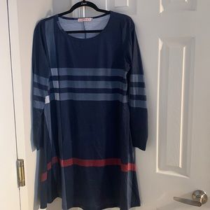 Guan Yi Boy Plaid Blue Cotton Dress